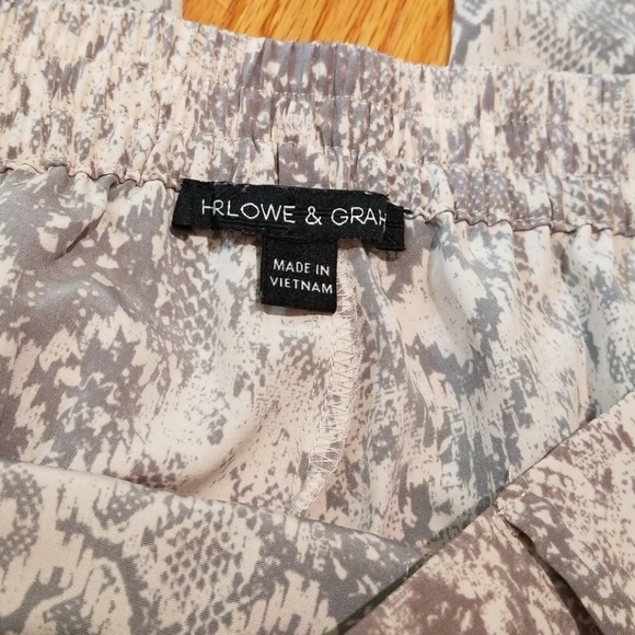 Harlowe & Graham Pants Gray Beige Snake Print M - Picture 6 of 8